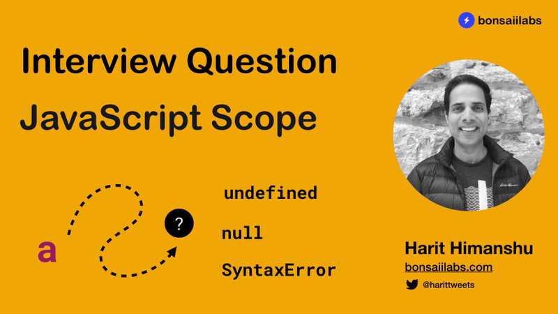 Interview Question - JavaScript Scope and const keyword